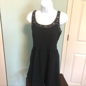 Cynthia Rowley Black Dress With Studs Small 85% Nylon 15% Spandex